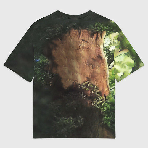 Женская футболка оверсайз Дерево с лицом мем Мудрое дерево / 3D-принт – фото 2