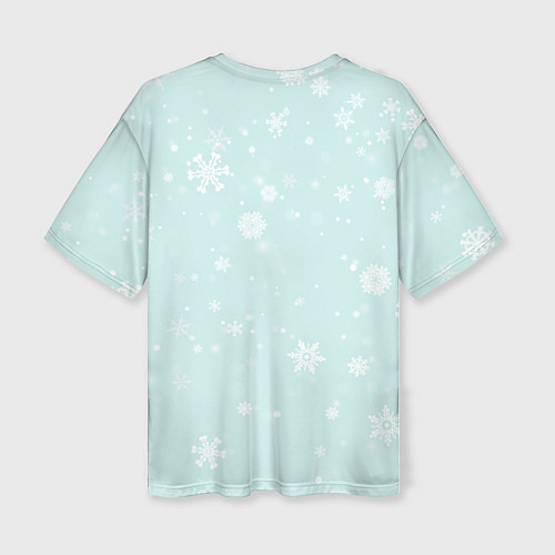 Женская футболка оверсайз Лисица в снежном лесу / 3D-принт – фото 2
