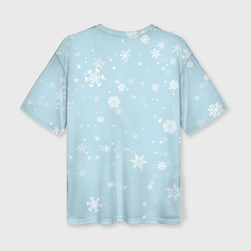 Женская футболка оверсайз Кролик в снеженом лесу / 3D-принт – фото 2