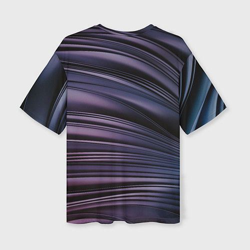 Женская футболка оверсайз Волнообразные фиолетовые паттерны / 3D-принт – фото 2