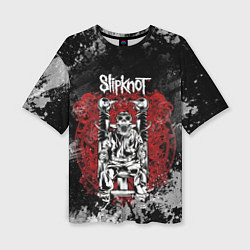 Женская футболка оверсайз Slipknot скелет