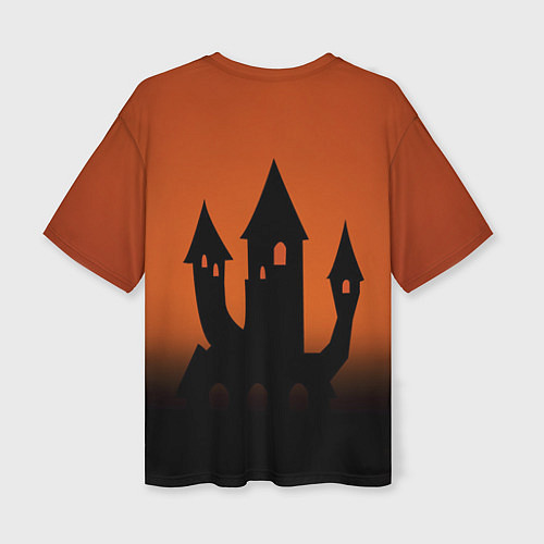 Женская футболка оверсайз Halloween - замок ведьм / 3D-принт – фото 2