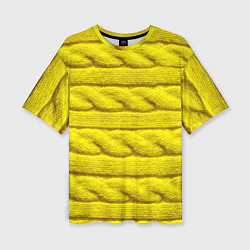 Футболка оверсайз женская Жёлтый свитер - Осень-Зима 2028, цвет: 3D-принт