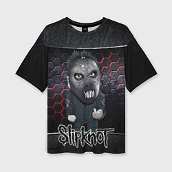 Женская футболка оверсайз Slipknot dark black
