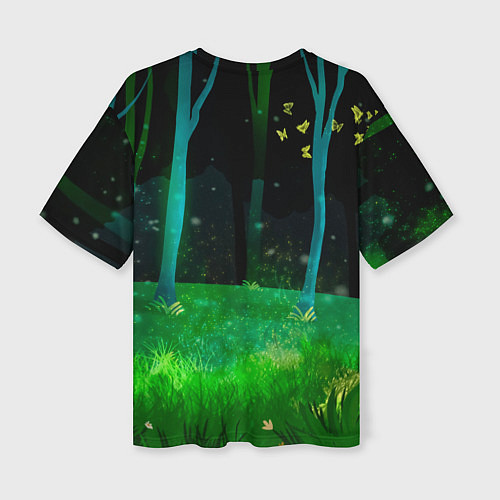 Женская футболка оверсайз Нахида прилегла в лесу / 3D-принт – фото 2