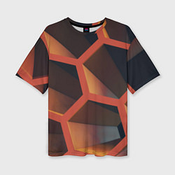 Женская футболка оверсайз Абстрактные шестигранные фигуры