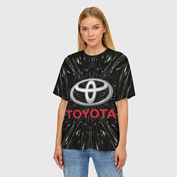 Футболка оверсайз женская Тойота, эмблема, автомобильная тема, цвет: 3D-принт — фото 2