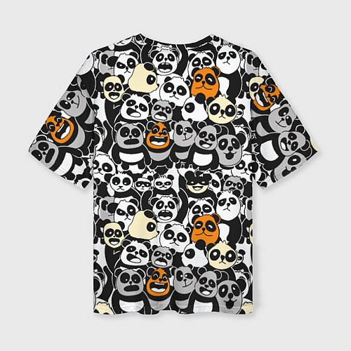 Женская футболка оверсайз Злобные панды / 3D-принт – фото 2