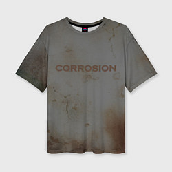Женская футболка оверсайз Corrosion - рыжая ржавчина