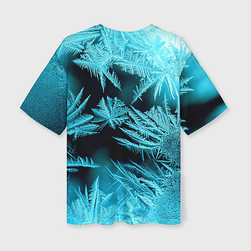 Женская футболка оверсайз Голубой лед - иней / 3D-принт – фото 2