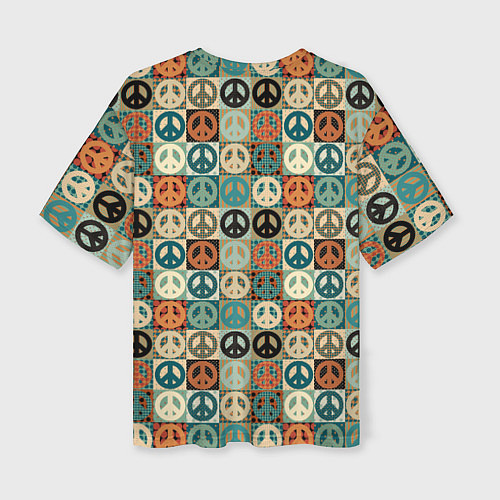 Женская футболка оверсайз Peace symbol pattern / 3D-принт – фото 2