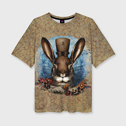 Женская футболка оверсайз Ретро кролик