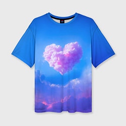 Женская футболка оверсайз Облако в форме сердца
