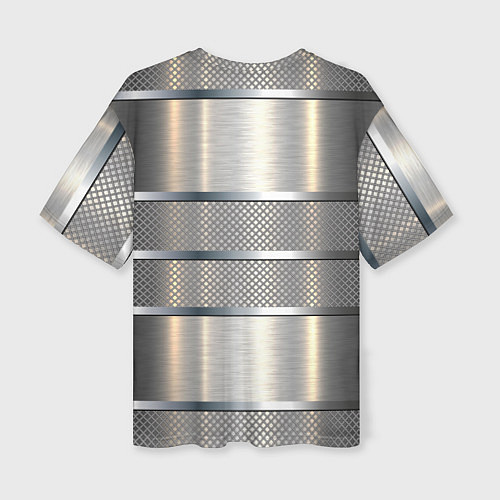 Женская футболка оверсайз Металлические полосы - текстура алюминия / 3D-принт – фото 2