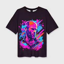 Женская футболка оверсайз Jason Statham - pop art