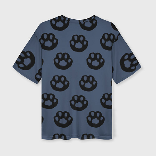 Женская футболка оверсайз Кошачьи лапки / 3D-принт – фото 2
