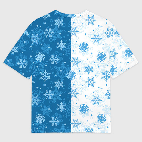 Женская футболка оверсайз Красивые снежинки / 3D-принт – фото 2