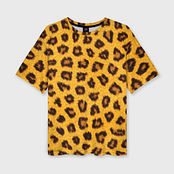 Женская футболка оверсайз Текстура леопарда