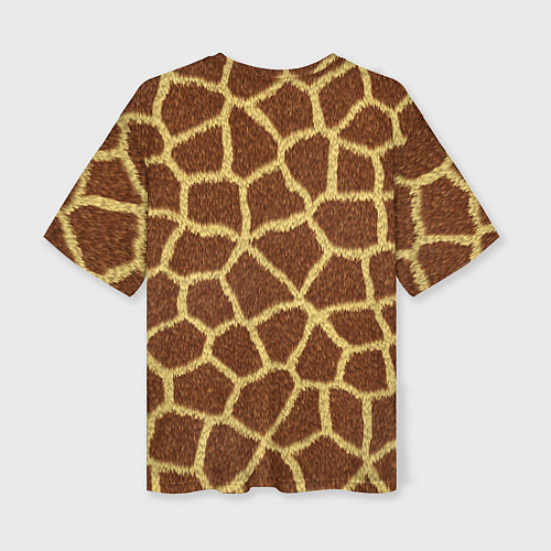 Женская футболка оверсайз Текстура жирафа / 3D-принт – фото 2