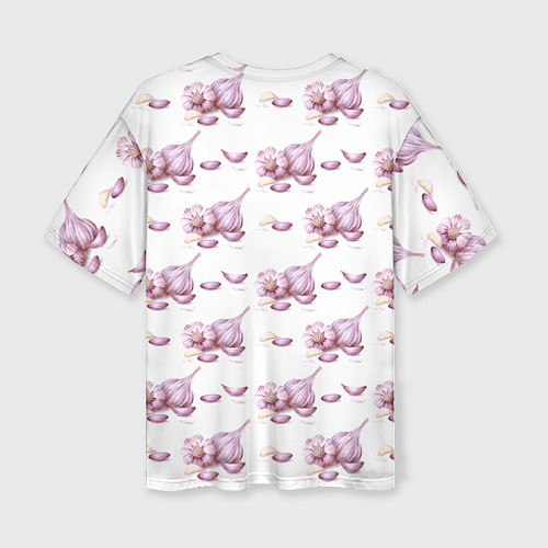 Женская футболка оверсайз Чеснок с зубчиками - паттерн / 3D-принт – фото 2