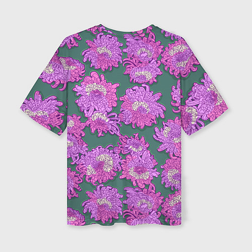 Женская футболка оверсайз Яркие хризантемы / 3D-принт – фото 2