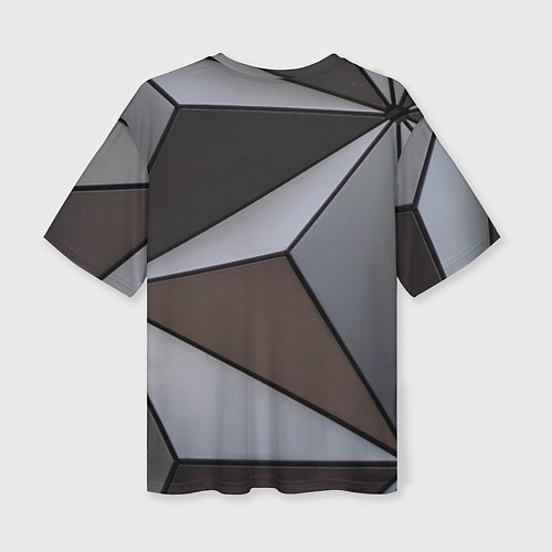 Женская футболка оверсайз Металлическая геометрическая броня / 3D-принт – фото 2