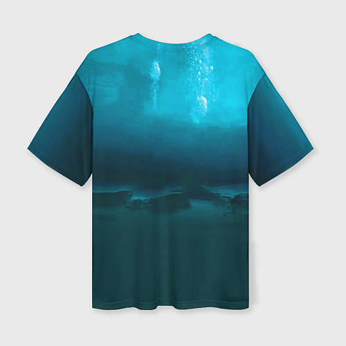 Женская футболка оверсайз Аквалангист-тракторист на дне океана / 3D-принт – фото 2