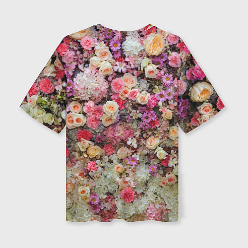 Женская футболка оверсайз Бутоны роз / 3D-принт – фото 2