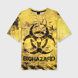 Женская футболка оверсайз Danger biohazard