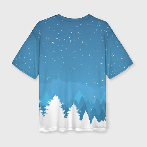 Женская футболка оверсайз Новогодняя сказка дед мороз / 3D-принт – фото 2