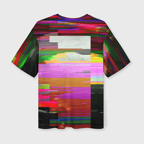 Женская футболка оверсайз Череп кролика - glitch / 3D-принт – фото 2