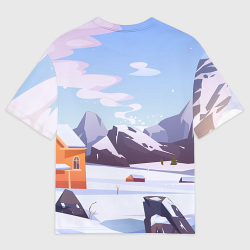 Женская футболка оверсайз Зайка с воздушным шариком / 3D-принт – фото 2