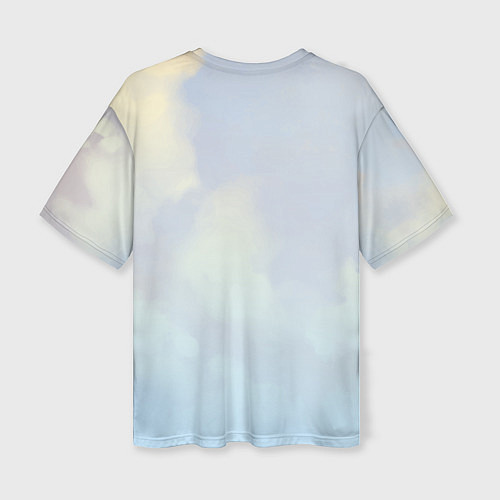 Женская футболка оверсайз Синий кролик на фоне неба / 3D-принт – фото 2