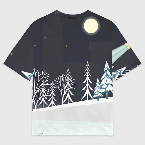 Женская футболка оверсайз Заяц и морковка / 3D-принт – фото 2