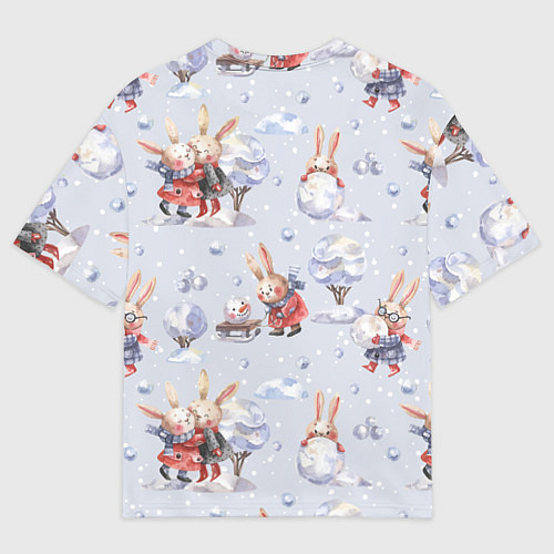 Женская футболка оверсайз Поиграем в снежки / 3D-принт – фото 2