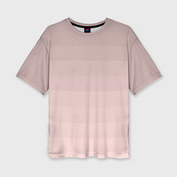 Женская футболка оверсайз Монохромный полосатый розовато-бежевый