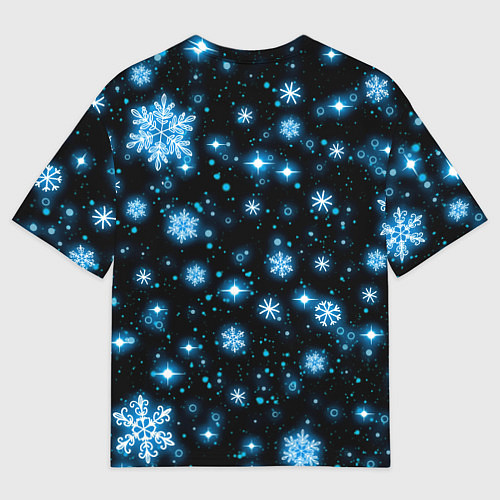 Женская футболка оверсайз Крио слайм в снежинках / 3D-принт – фото 2