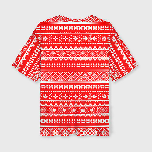 Женская футболка оверсайз Jacquard pattern / 3D-принт – фото 2