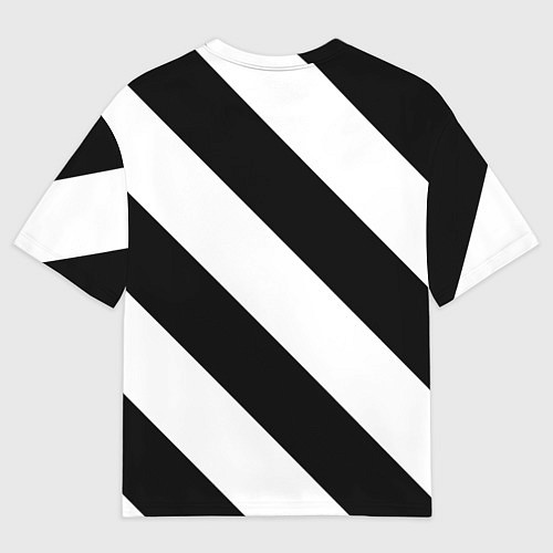 Женская футболка оверсайз Черно-белые полосы / 3D-принт – фото 2