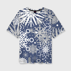 Женская футболка оверсайз Волшебный снегопад