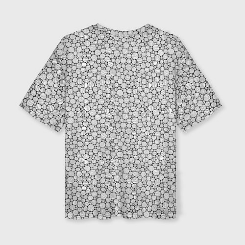 Женская футболка оверсайз Круги штрихованные / 3D-принт – фото 2