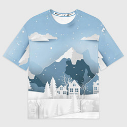 Футболка оверсайз женская Зимний день, цвет: 3D-принт
