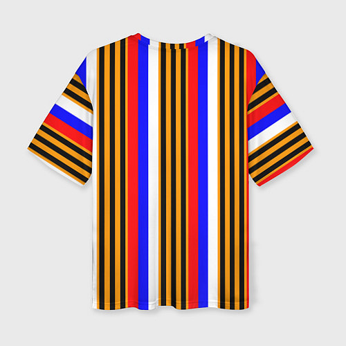 Женская футболка оверсайз Полосы триколор георгиевская лента / 3D-принт – фото 2