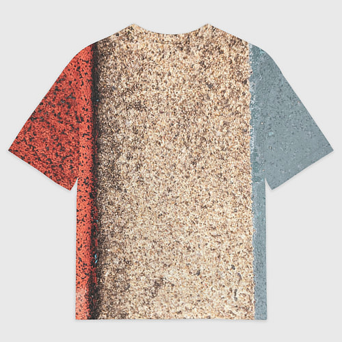 Женская футболка оверсайз Синие, белые и красные камни / 3D-принт – фото 2