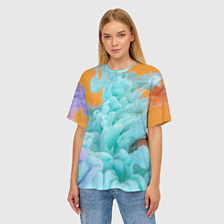 Футболка оверсайз женская Красочный и разноцветный дым, цвет: 3D-принт — фото 2