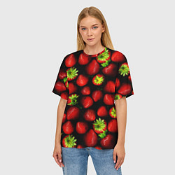 Футболка оверсайз женская Клубничка - ягоды, цвет: 3D-принт — фото 2