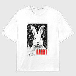 Футболка оверсайз женская Строгий кролик, цвет: 3D-принт