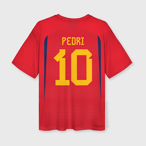 Женская футболка оверсайз Педри ЧМ 2022 сборная Испании / 3D-принт – фото 2