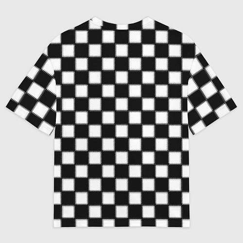 Женская футболка оверсайз Шахматная доска / 3D-принт – фото 2