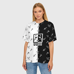 Футболка оверсайз женская Майнкрафт гаст с инструментами, цвет: 3D-принт — фото 2